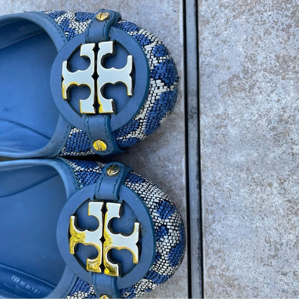 Tory Burch Aden Ballet- Leopard Gold Logo